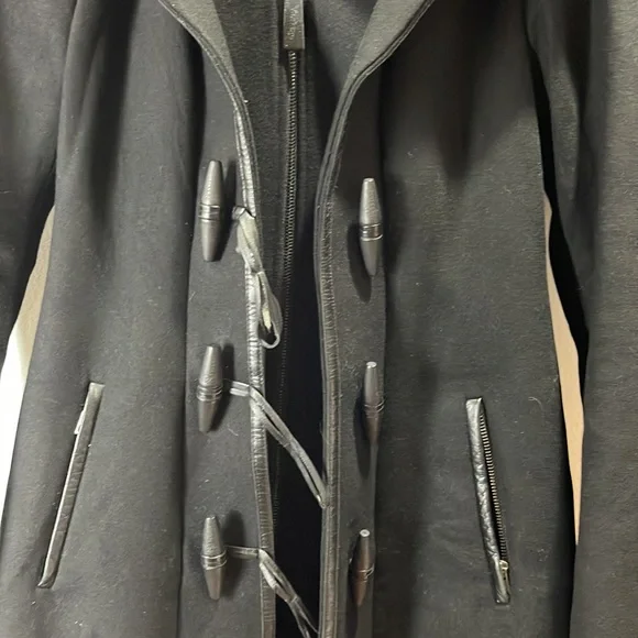 Mackage Steffy flat  black wool coat with toggle closures - Picture 9 of 14